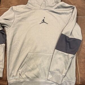 Jordan Kids Gray Hoodie with Black Accents
